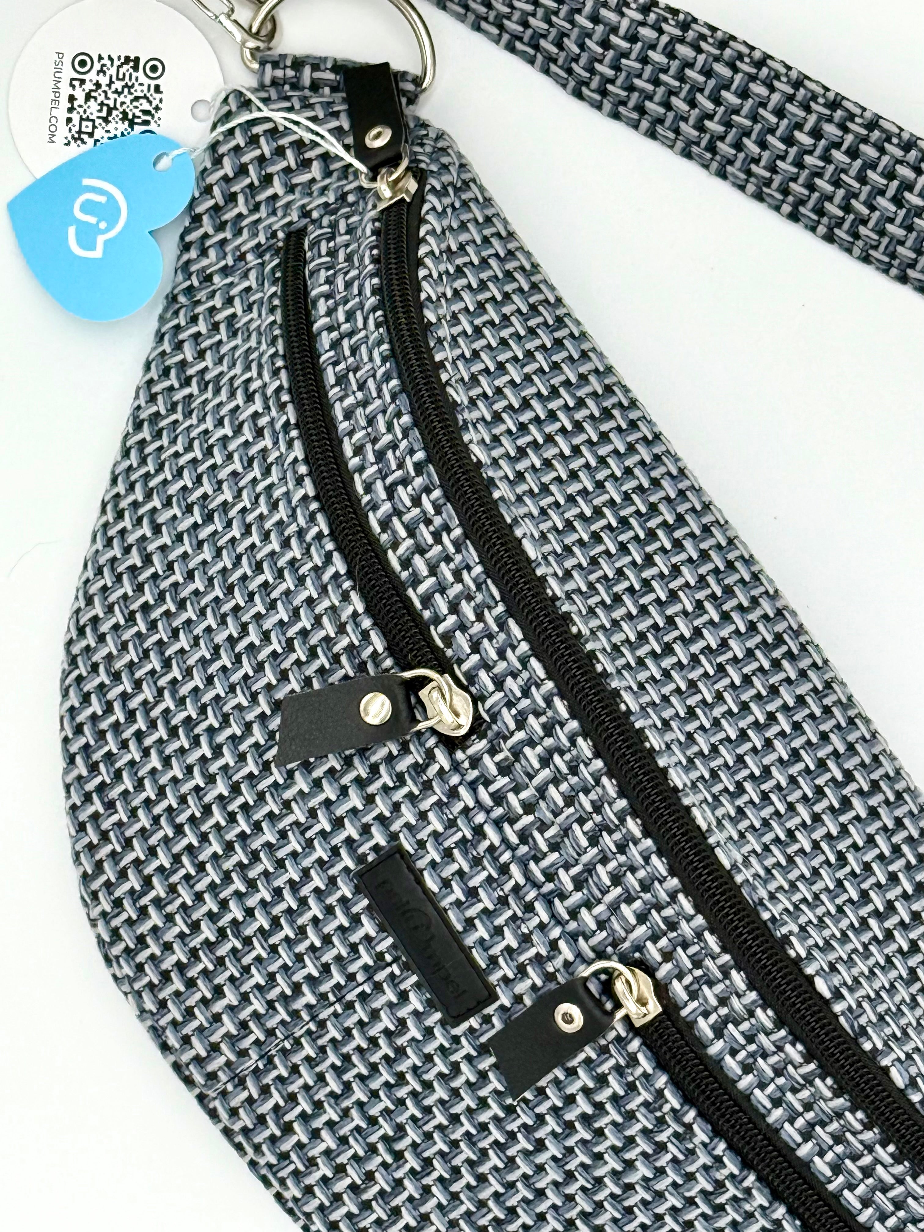 Nerka TWEED BLUE z dwoma zamkami