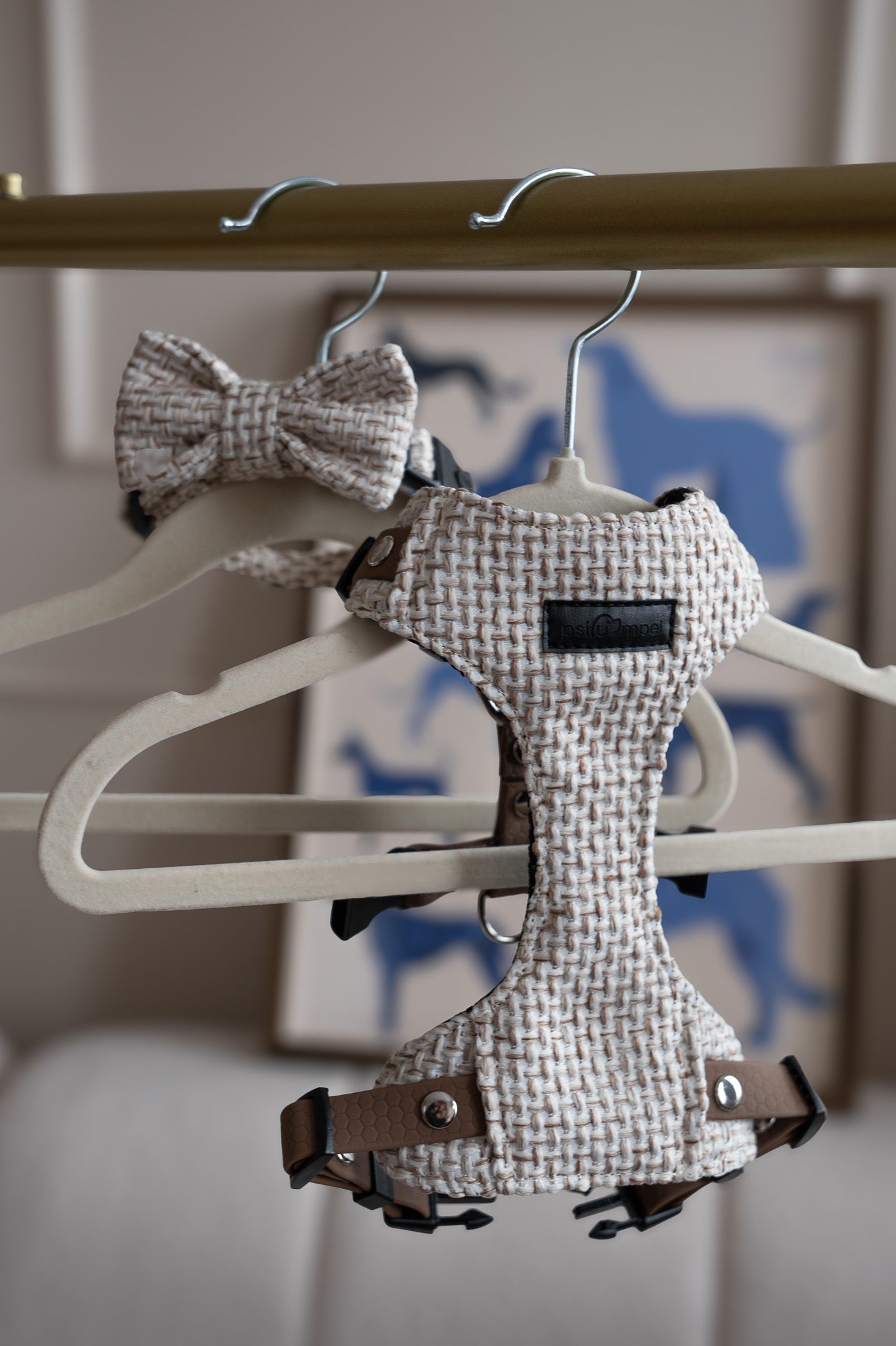 [WZOR] Kokarda/Mucha TWEED - dodatek do obroży i szelek Psiumpel, dla Psa i dla Ciebie, spaceruj modnie i wygodnie