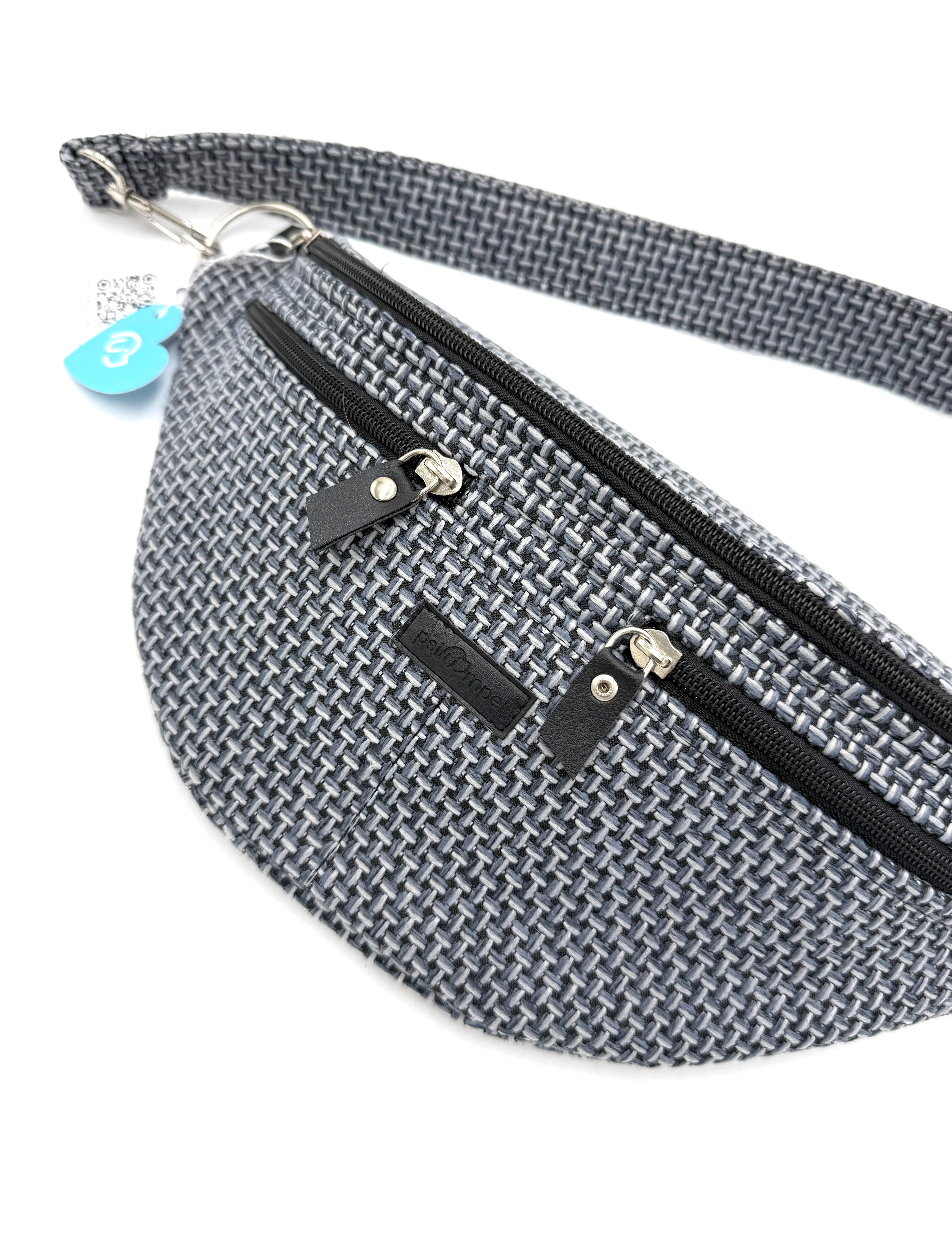 Nerka TWEED BLUE z dwoma zamkami