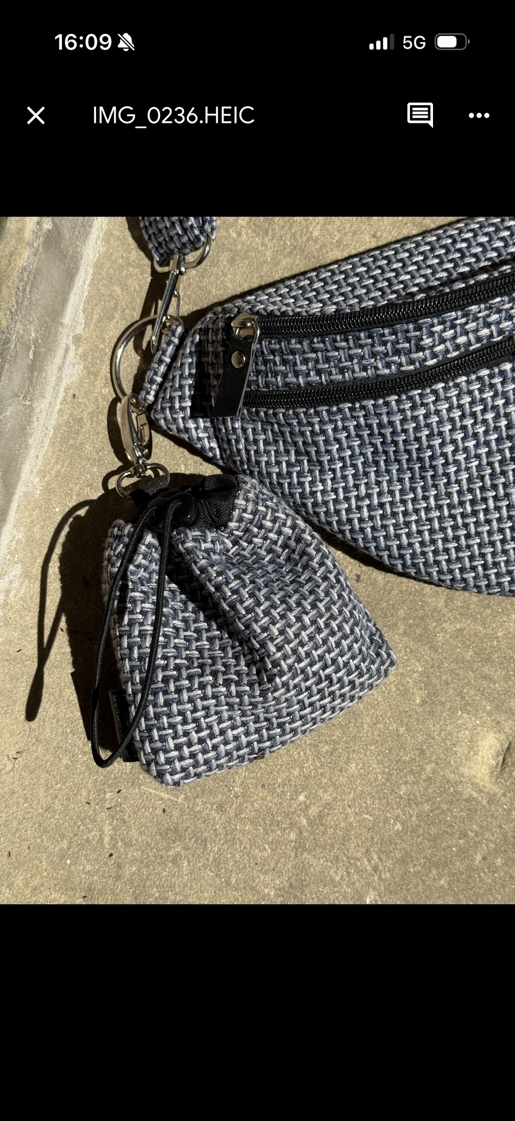 Saszetka na smaczki TWEED BLUE Psiumpel, dla Psa a nawet kota i dla Ciebie, spaceruj modnie i wygodnie