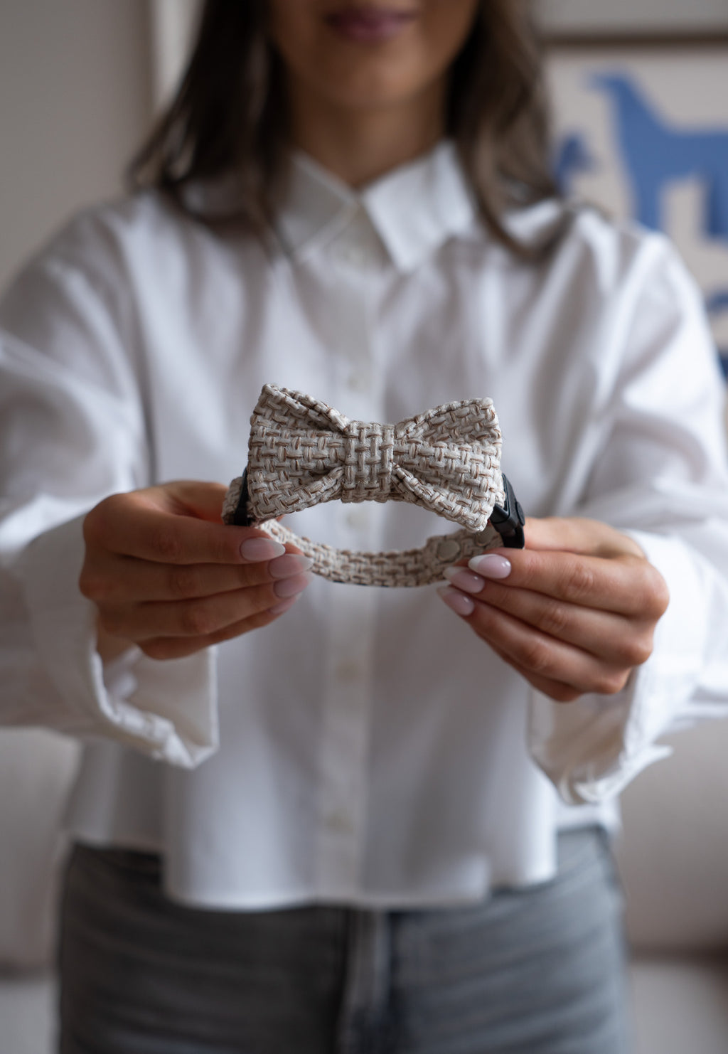 [WZOR] Kokarda/Mucha TWEED - dodatek do obroży i szelek Psiumpel, dla Psa i dla Ciebie, spaceruj modnie i wygodnie