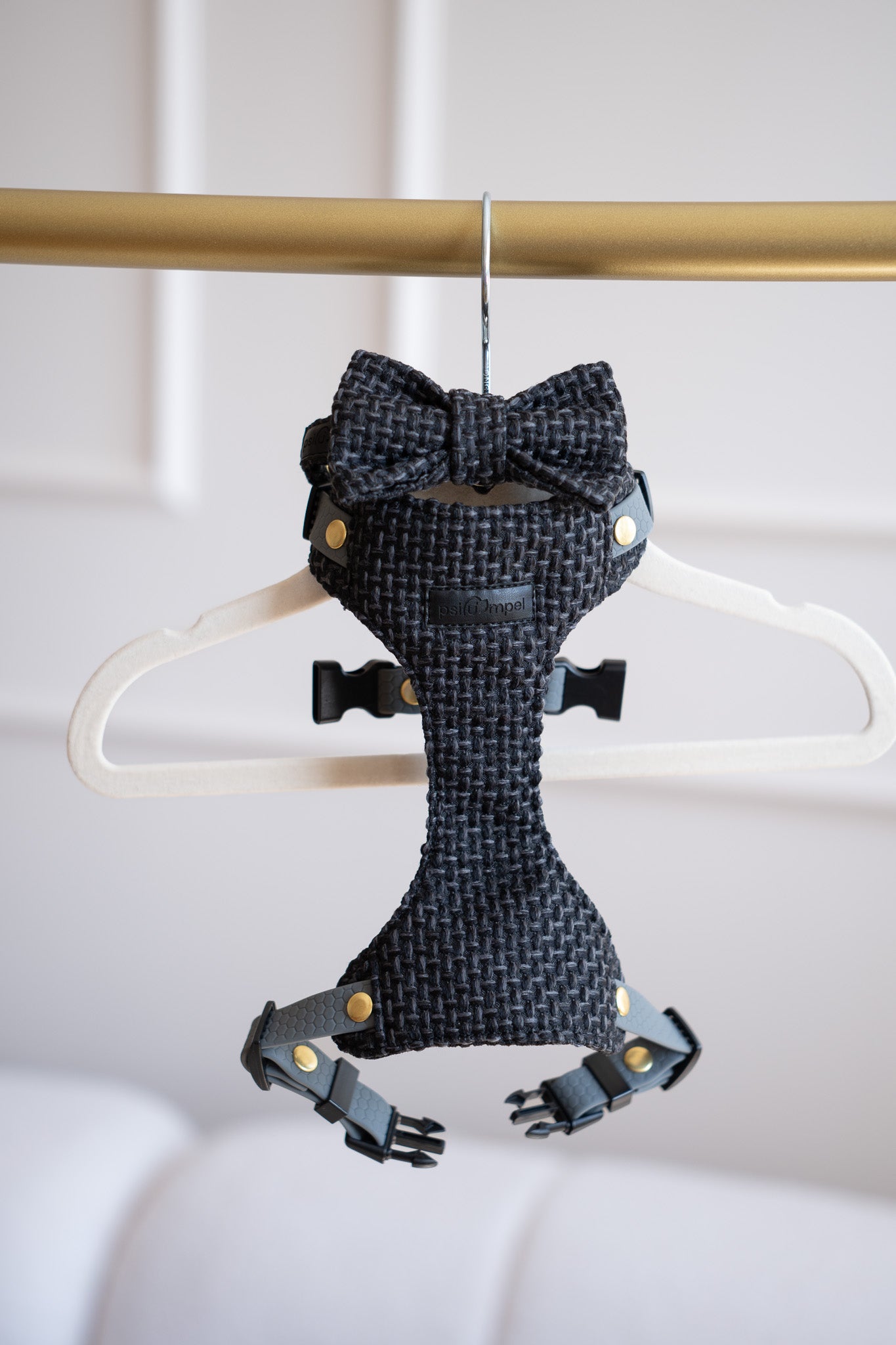 Bezuciskowe szelki guard - TWEED BLACK