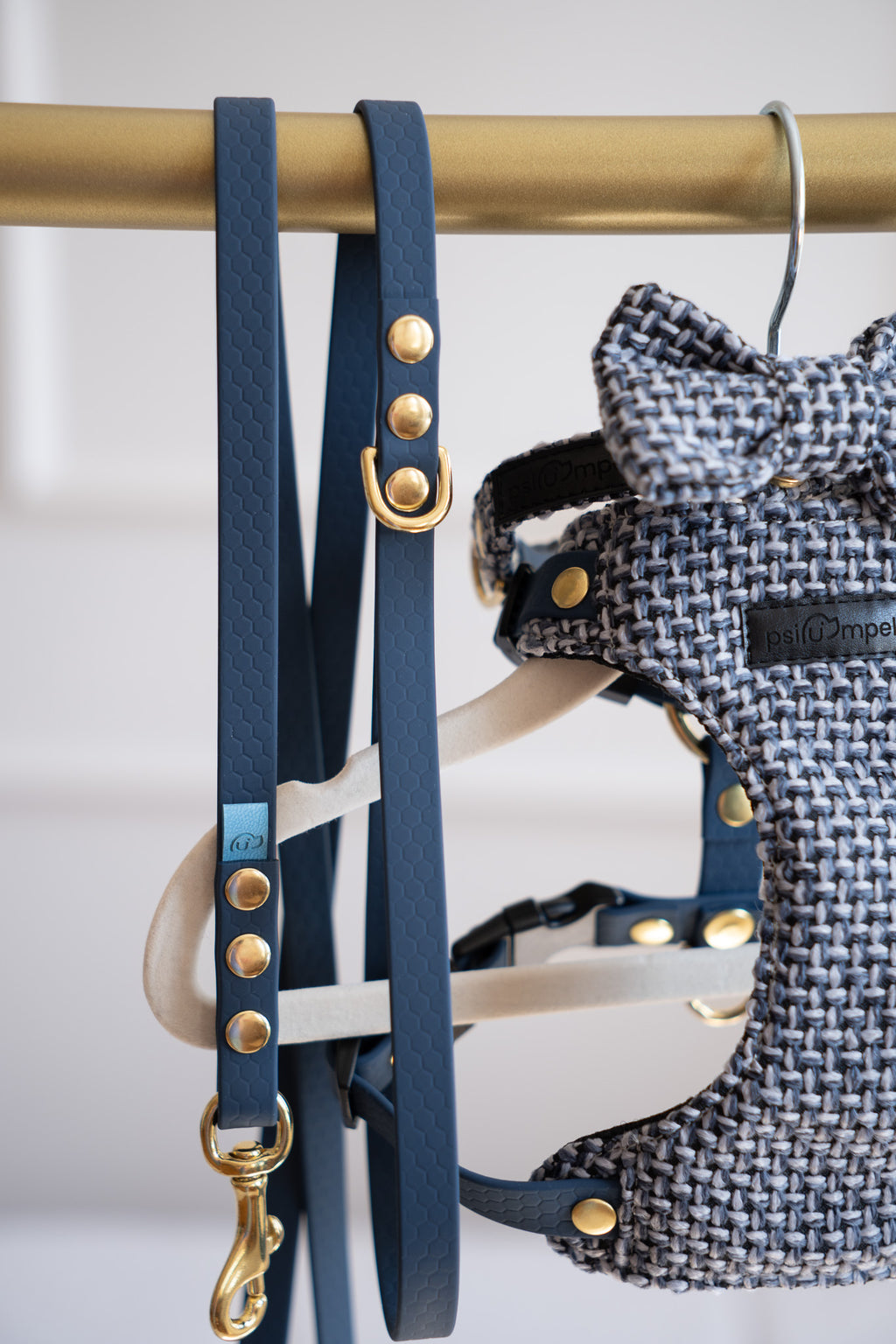 Bezuciskowe szelki guard - TWEED BLUE