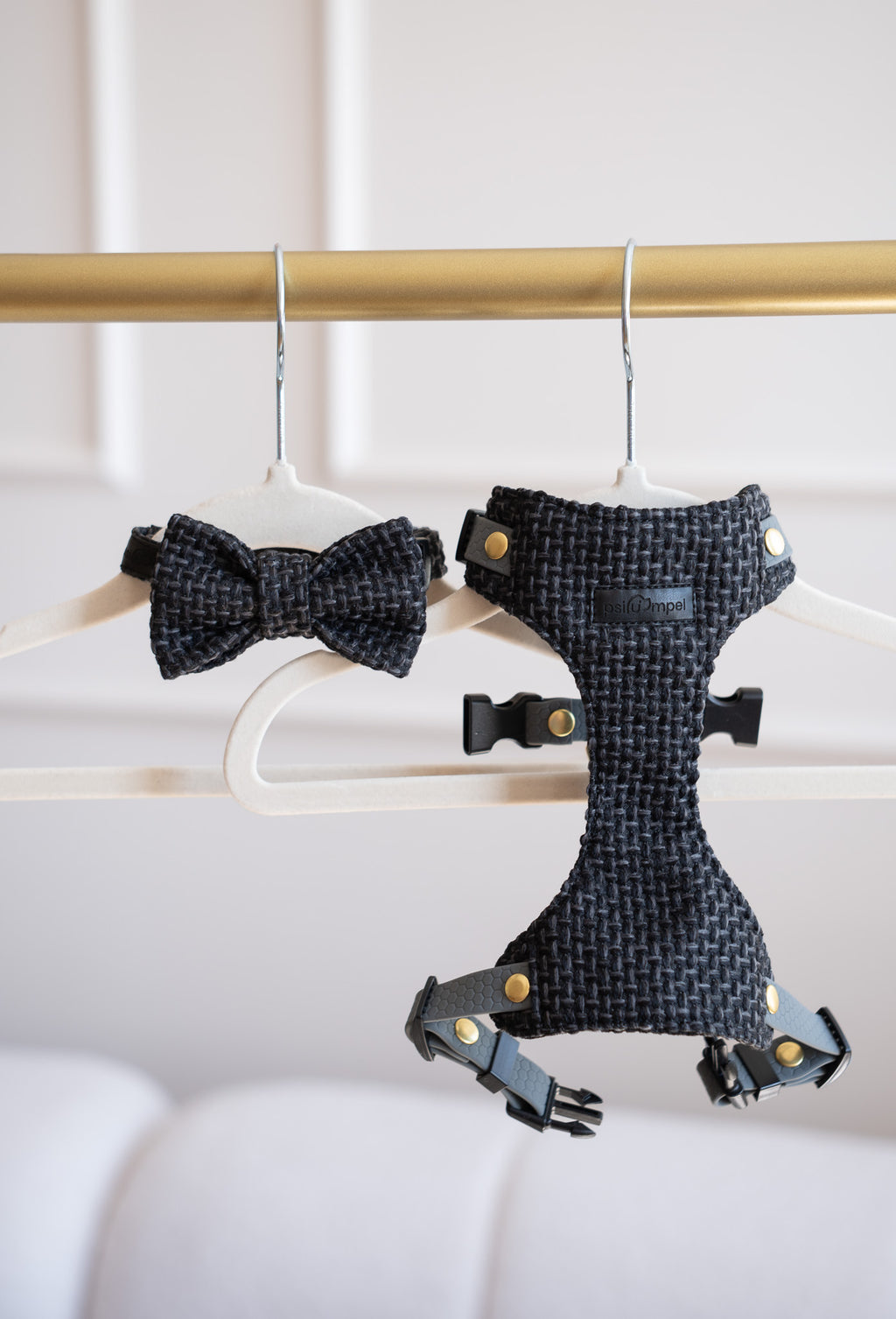 Bezuciskowe szelki guard - TWEED BLACK