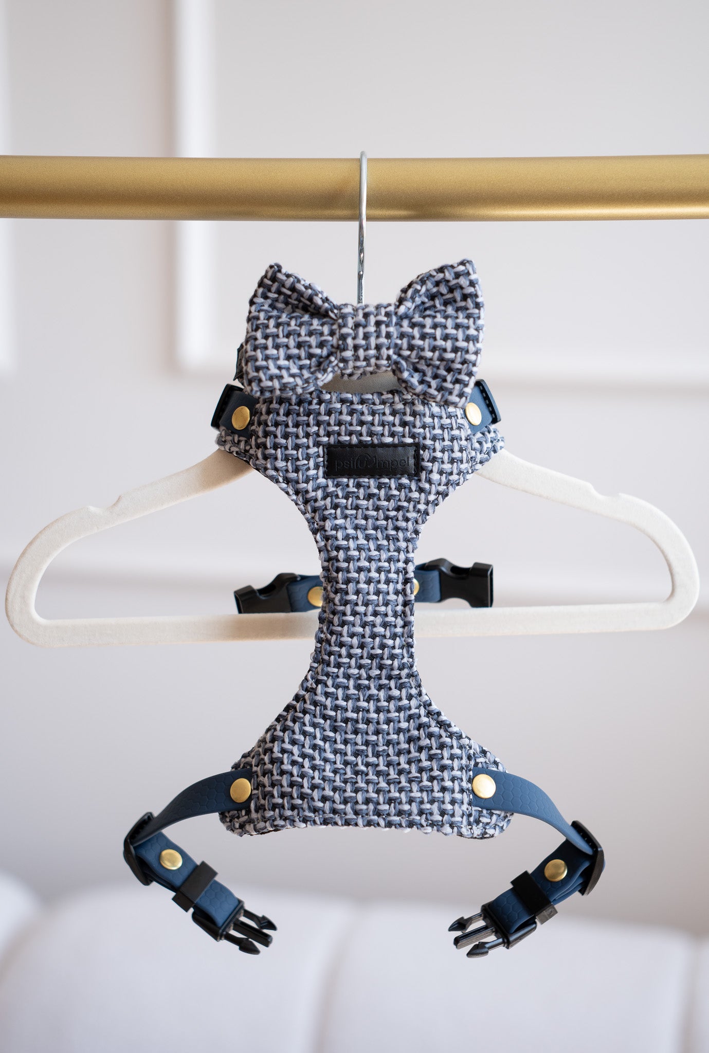 Bezuciskowe szelki guard - TWEED BLUE