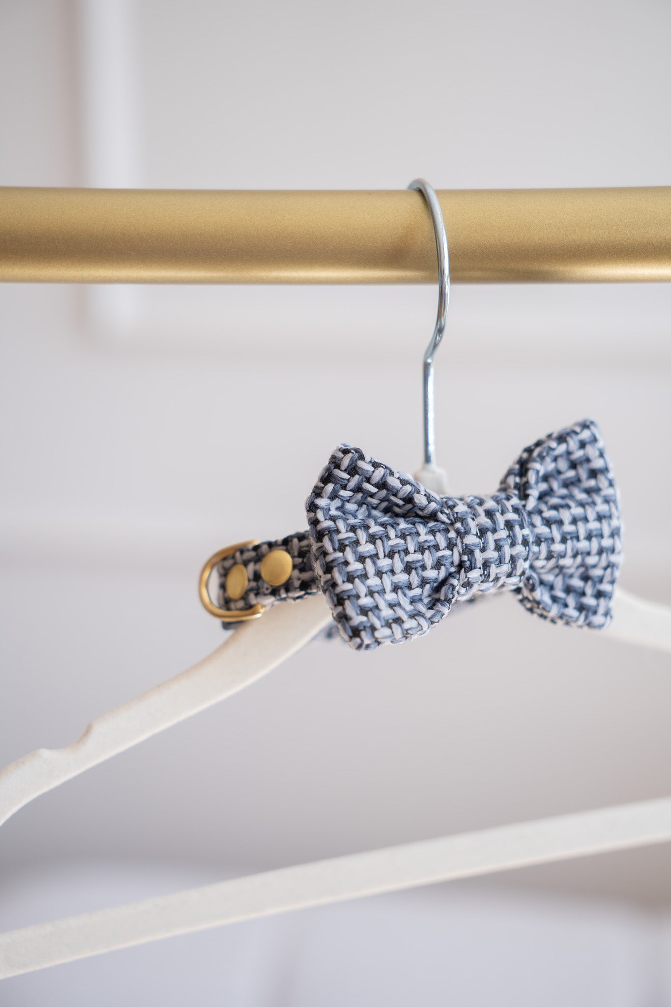 Kokarda/Mucha TWEED BLUE - dodatek do obroży i szelek