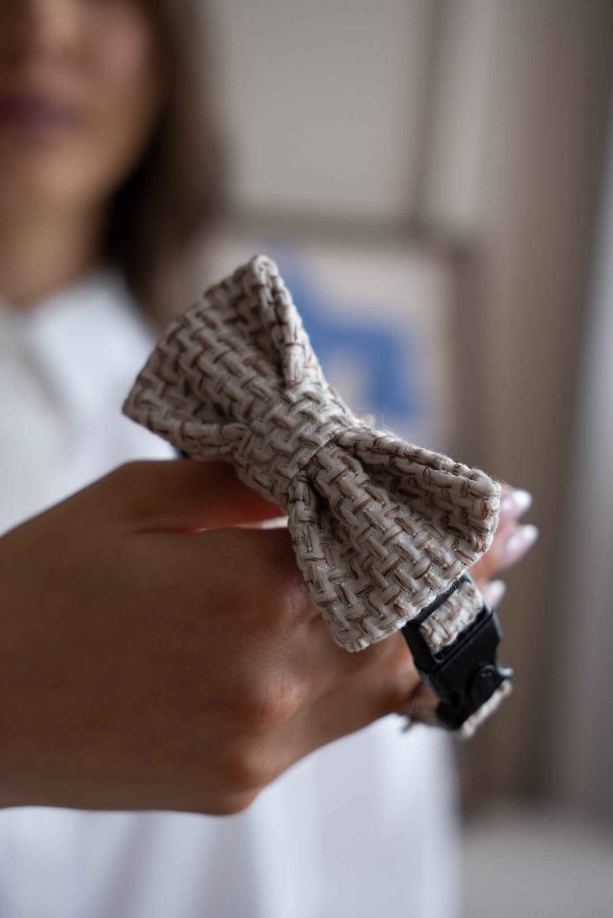 Muszka TWEED - dodatek do obroży i szelek Psiumpel, dla Psa i dla Ciebie, spaceruj modnie i wygodnie