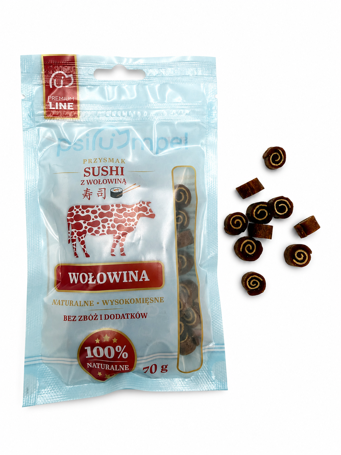 Sushi z wołowiną Psiumpel, dla Psa i dla Ciebie, spaceruj modnie i wygodnie